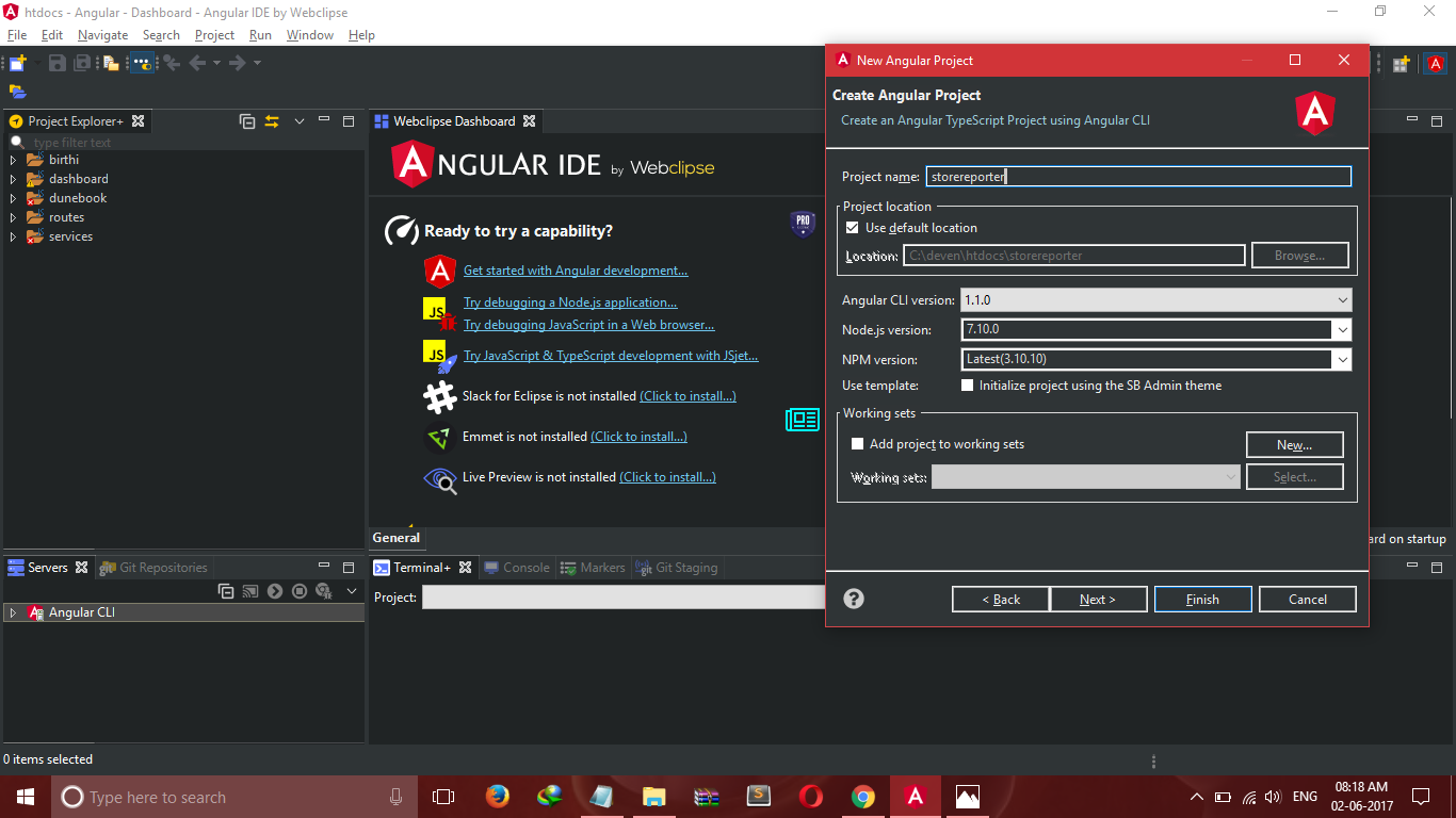 angular 4 project setip