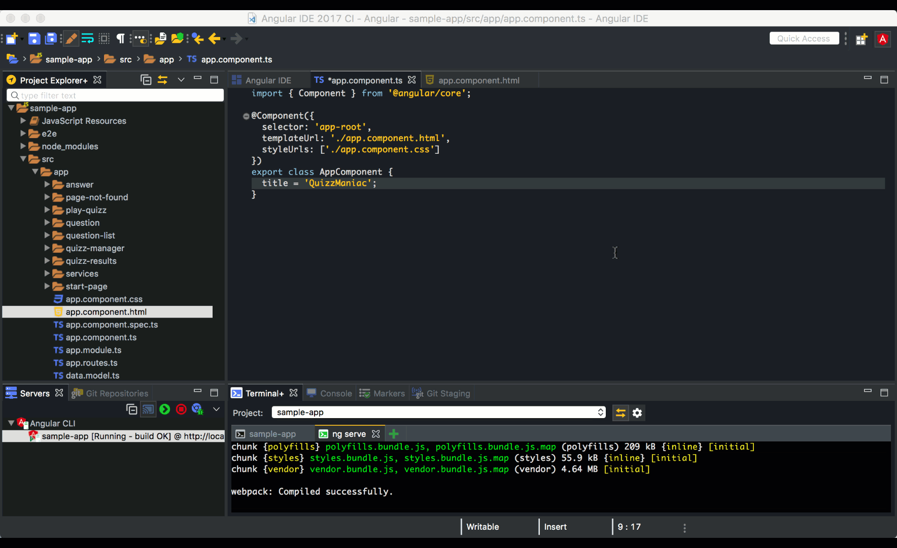 content assist in Angular IDE