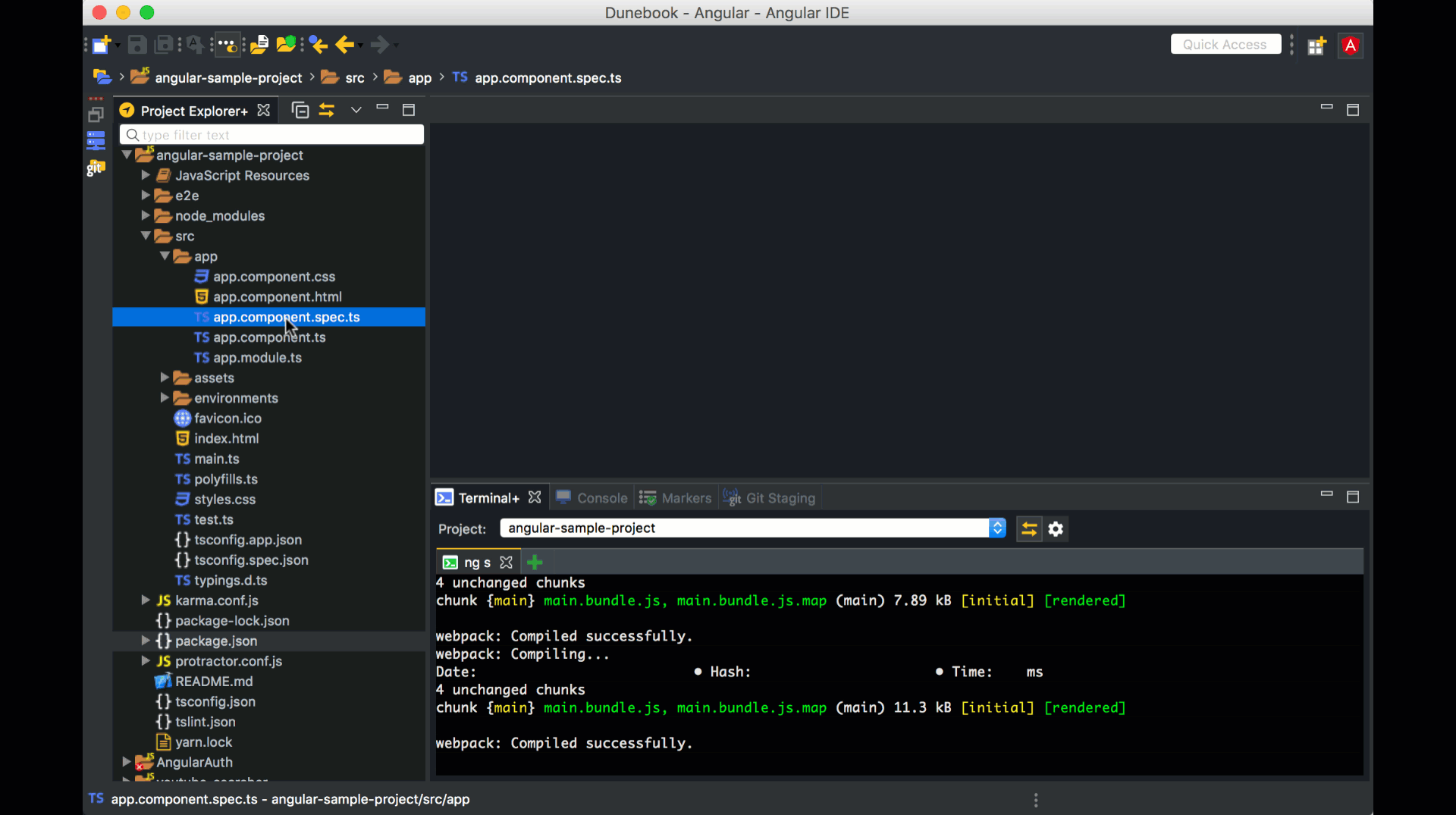 Testing your application in Angular IDE