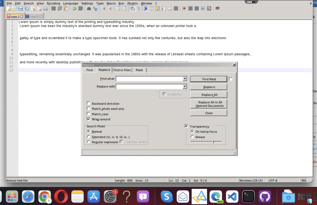 using notepad++ on mac