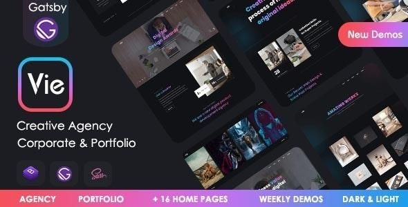 Vie - Gatsby Creative Portfolio & Agency template by ThemesCamp | ThemeForest