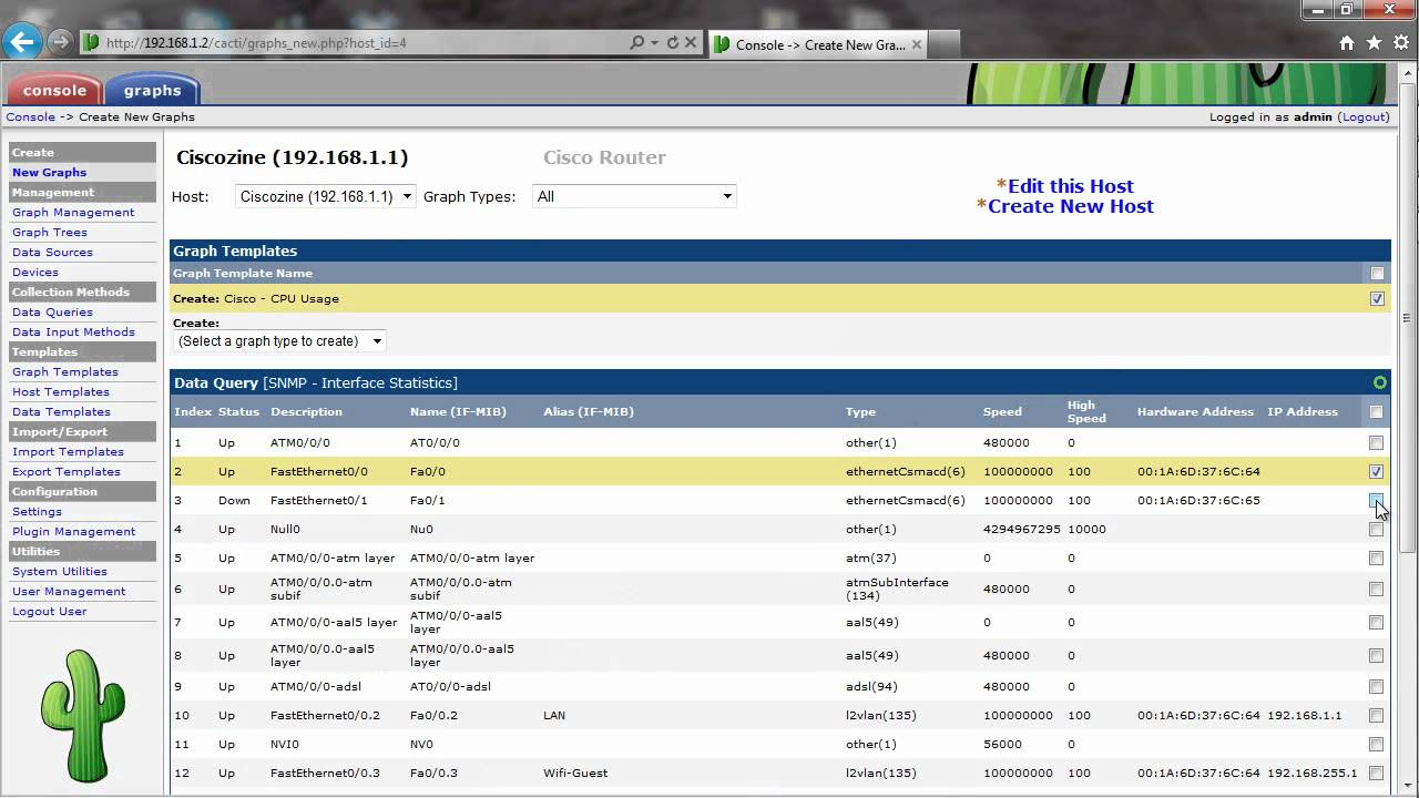 cacti linux monitoring tool