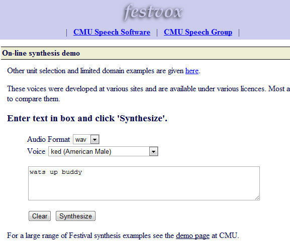 Festvox: An Online Speech Synthesizer | MakeUseOf