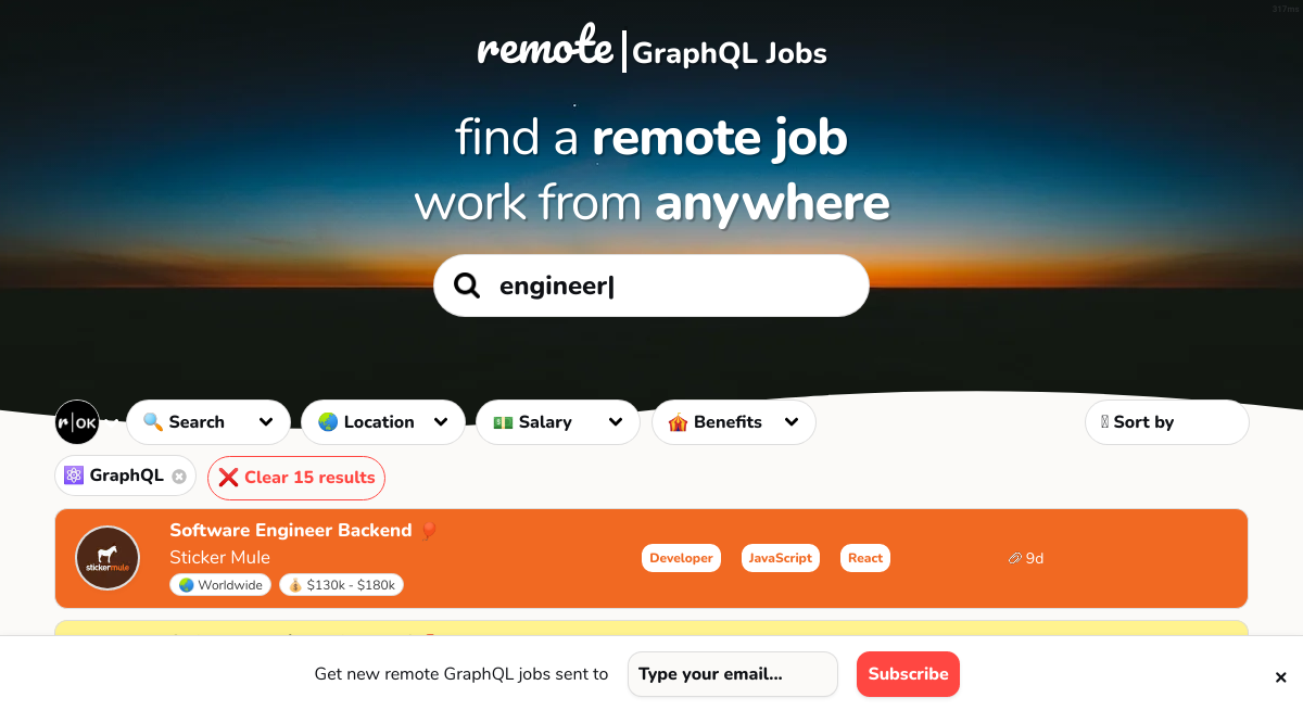 Remote GraphQL Jobs with great benefits and pay