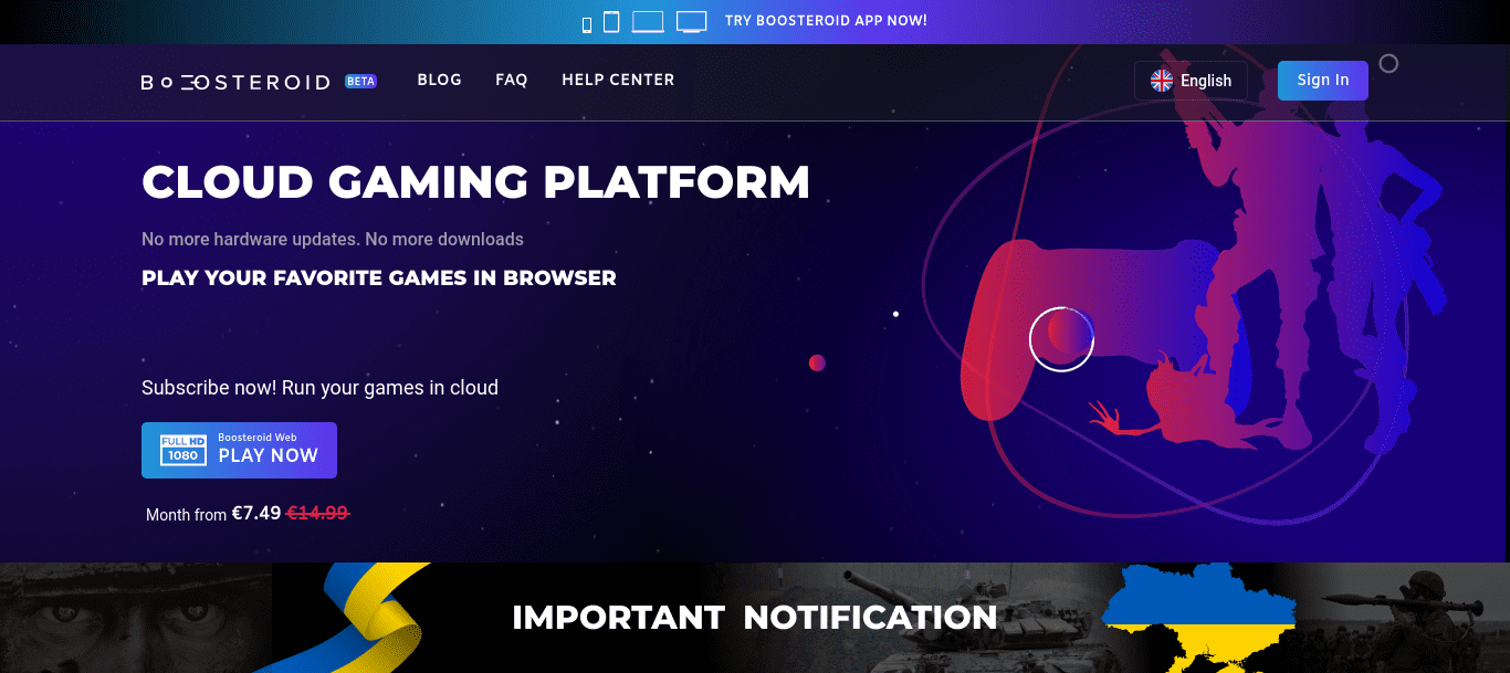 Boosteroid Cloud Gaming