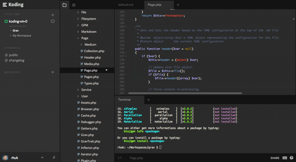 Public php type
