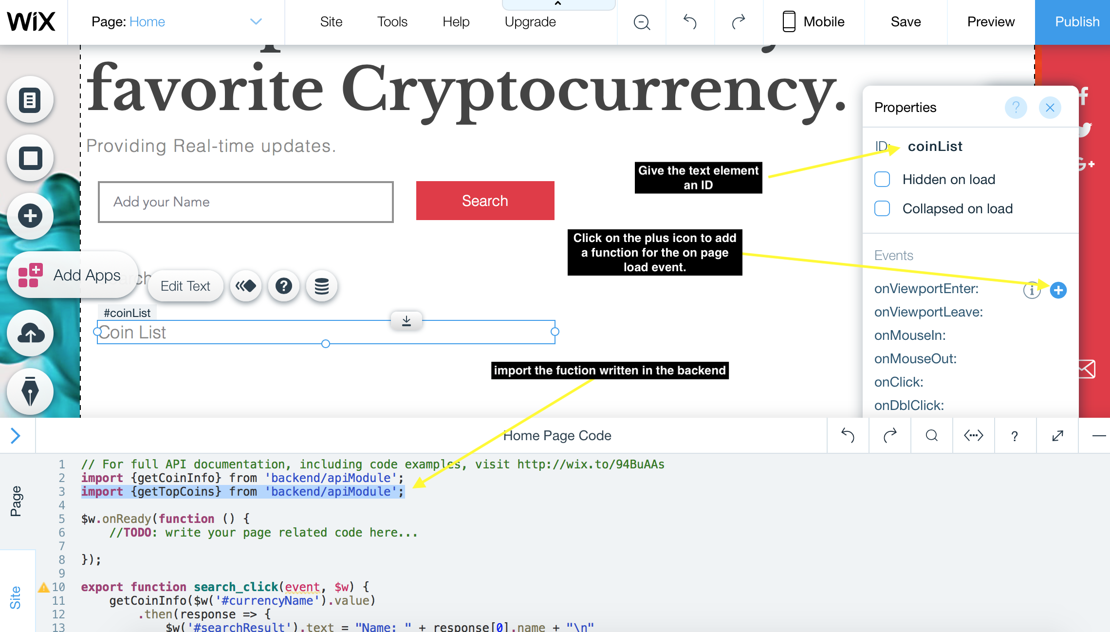 how to except cryptocurrency on your wix site