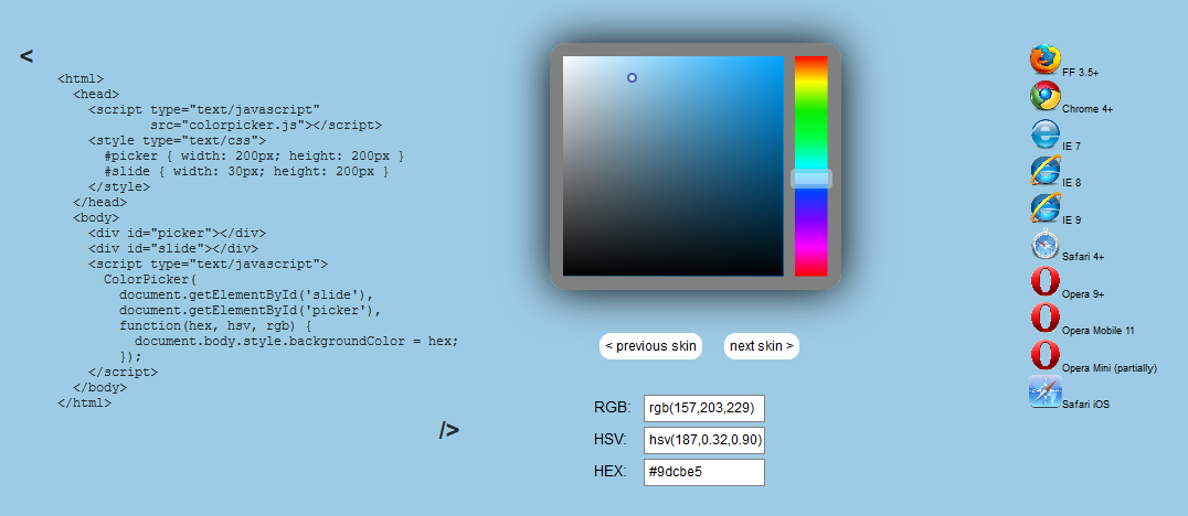 colorpicker javascript