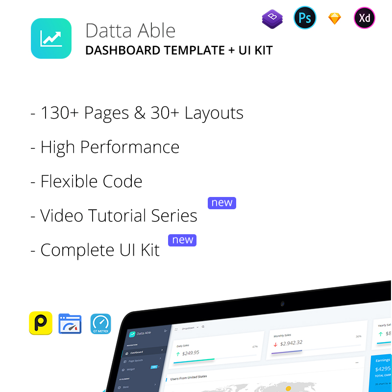 Datta Able admin dashboard
