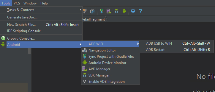 how to use android studio for adb