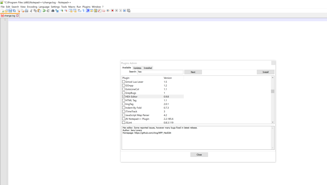Using the Notepad++ Hex editor Dunebook
