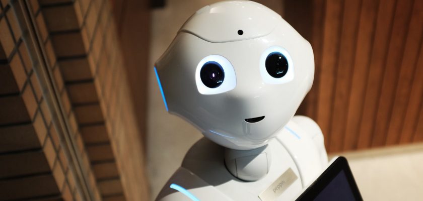 high angle photo of robot