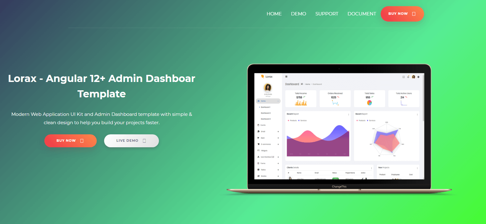 Top 20 Angular Material Design Templates - Dunebook
