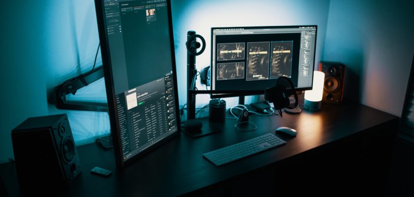 black flat screen computer monitor