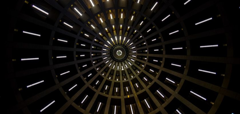 low angle photography of tunnel