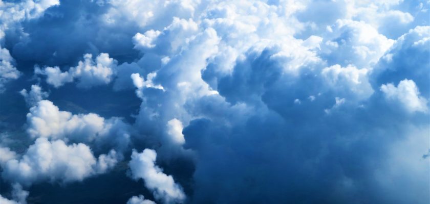 aerial photo of fluffy clouds
