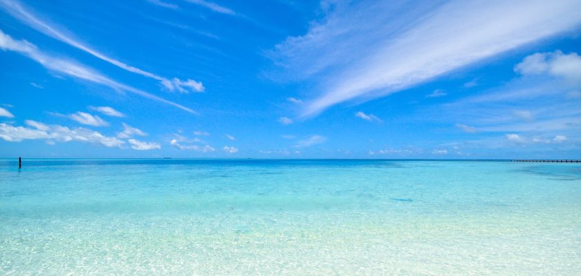 clear blue shore